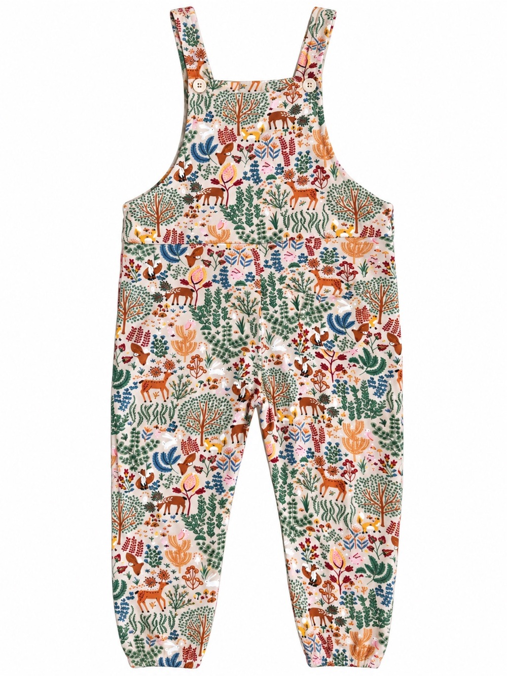 Apple Park 3T Woodland Forest Animal Print Overalls Organic Cotton Adjustable